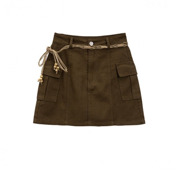 High Waist Slimming Small Word Hot Girl Hip Short Pantskirt - Image 4