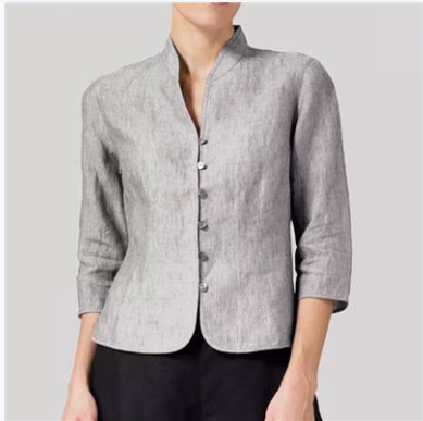 Cotton And Linen Slim-fit Slim Waist Fashion 34 Sleeves Small Coat - Image 3