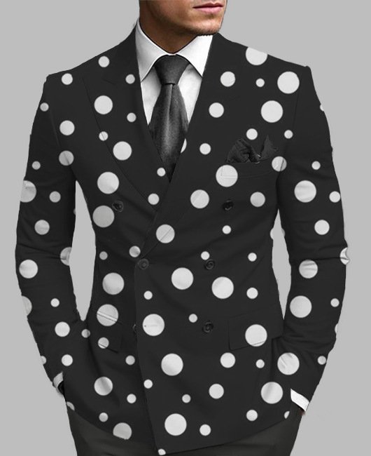 New Men's Printed Posterior Median Split Suit Jacket - Image 8