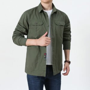 Four Seasons Long Sleeve Shirt Men's Thin Casual Plus Size