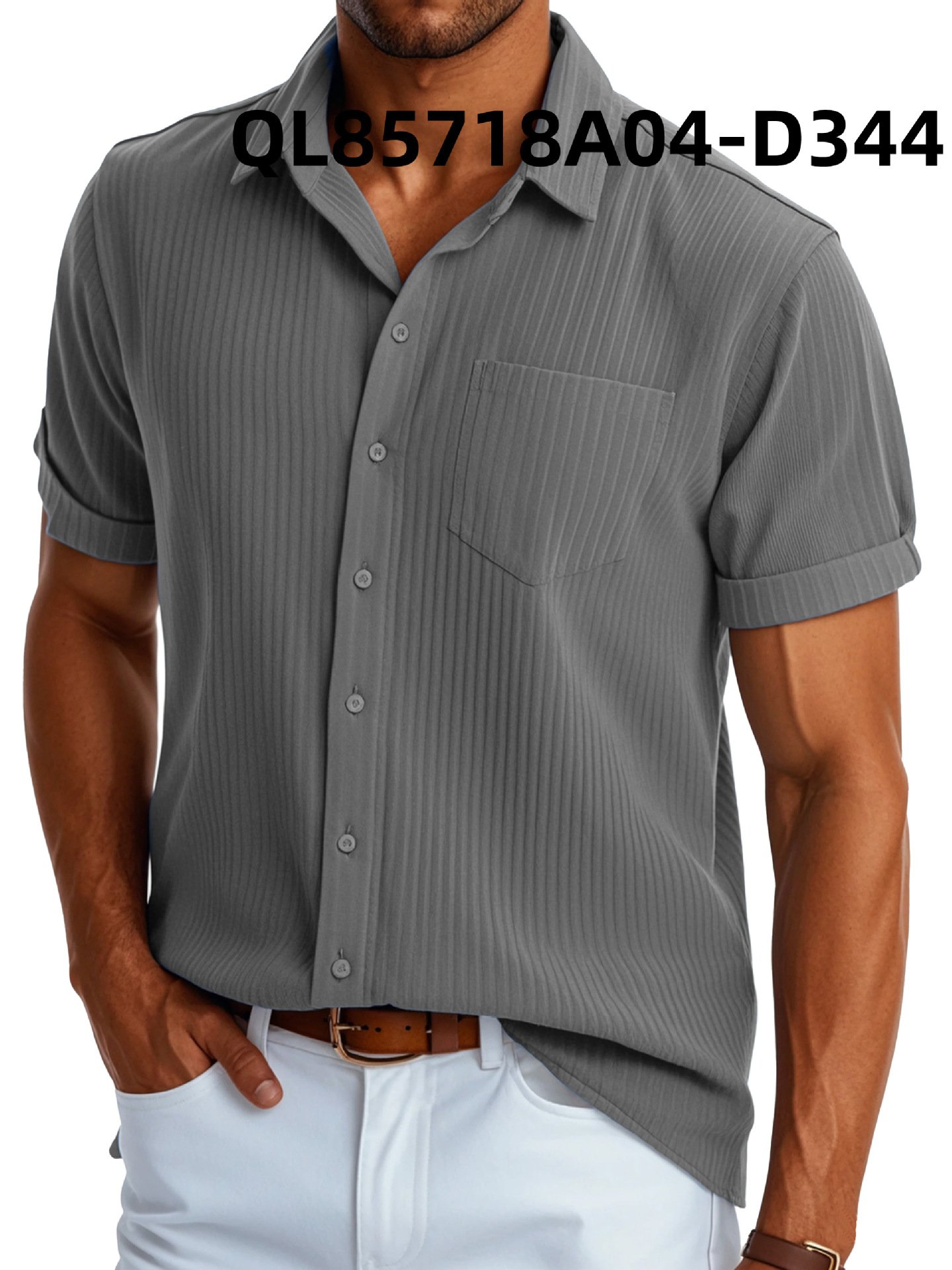 Men's Loose Trendy Short Sleeve Lapel Shirt - Image 3