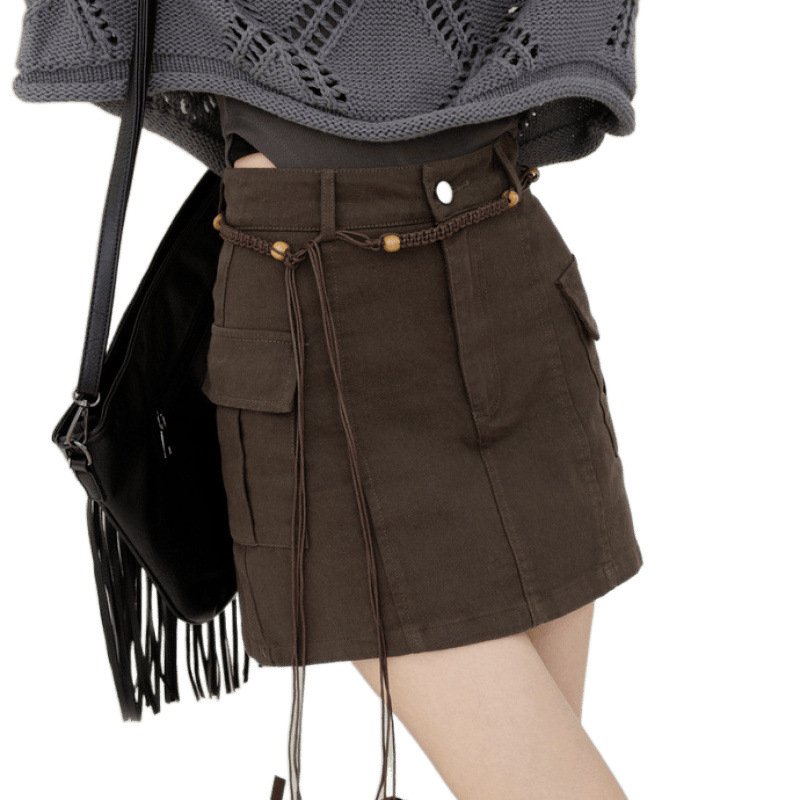 High Waist Slimming Small Word Hot Girl Hip Short Pantskirt - Image 3