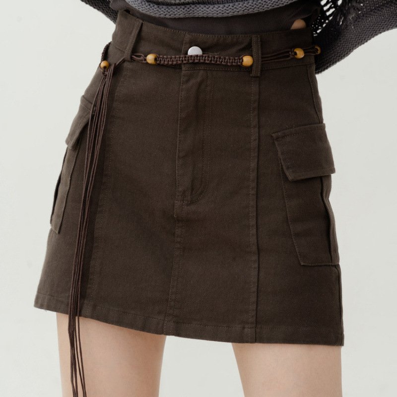 High Waist Slimming Small Word Hot Girl Hip Short Pantskirt - Image 5