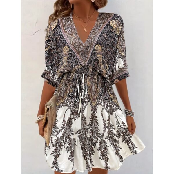 Women's Bohemian Dress V Neck