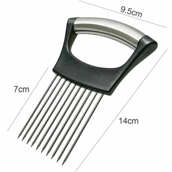 Food Slice Assistant - Stainless Steel Onion Holder Slicer Tomato Cutter NonSlip - Image 7