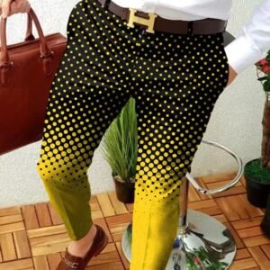 Casual Abstract Contrast Micro-stretch Trousers