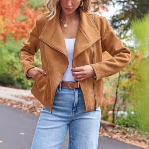 Fashion Casual Short Motorcycle Suede Jacket