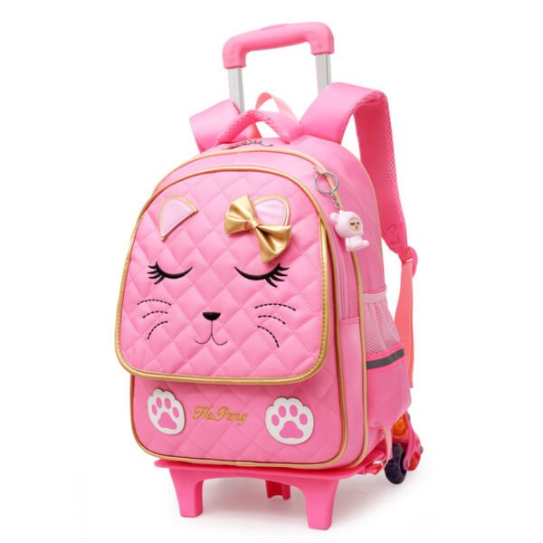 Children's Two-three-wheel Trolley Schoolbag Detachable - Image 3