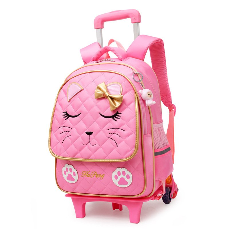 Children's Two-three-wheel Trolley Schoolbag Detachable - Image 3