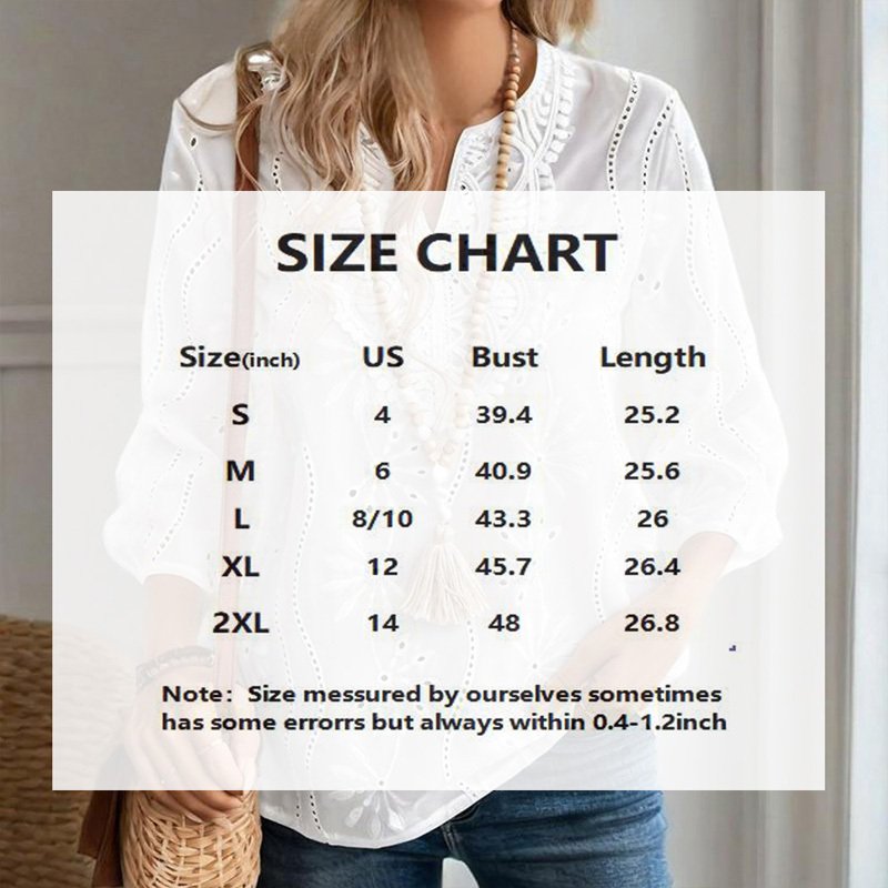 Elegant Women's V-Neck Long Sleeve Blouse - Image 3