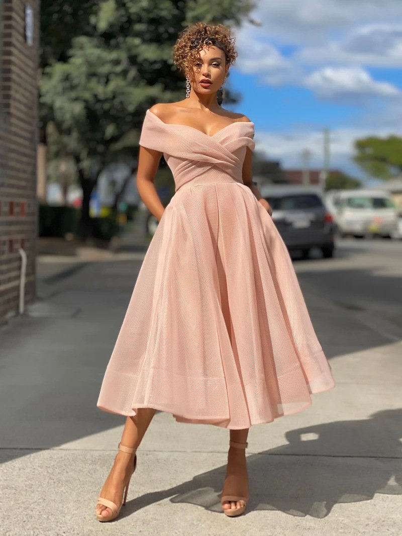 Womens Solid Casual Party Night Dress - Image 4