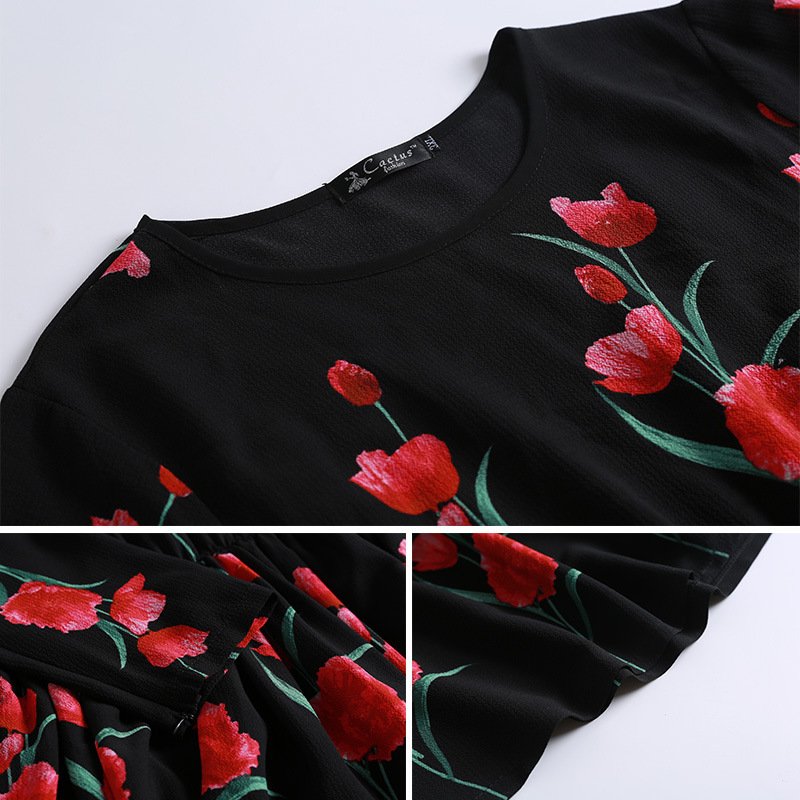 Rose Print Robe Dubai Dress - Image 3