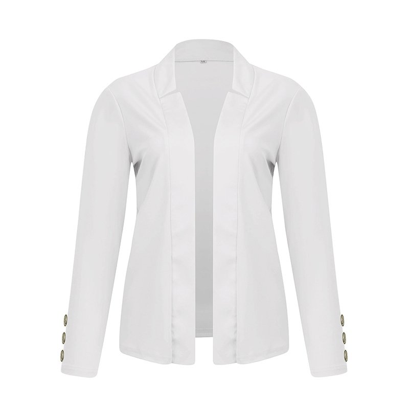 Plus Size Women's Solid Color Long Sleeve Blazer - Image 10