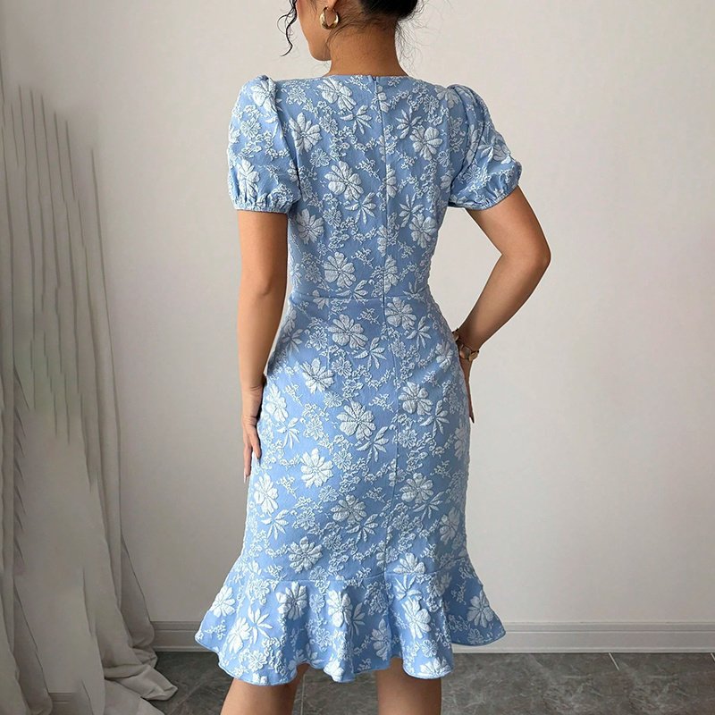 Women's Floral Jacquard Dress - Image 4