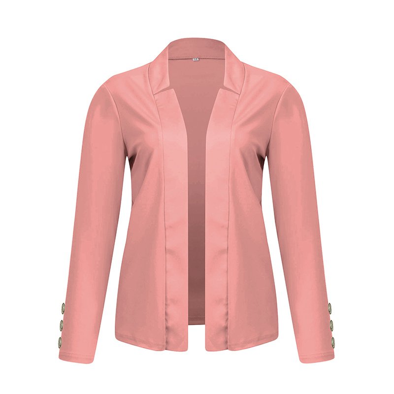 Plus Size Women's Solid Color Long Sleeve Blazer - Image 3