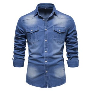 Denim Shirt Men's Casual Solid Color