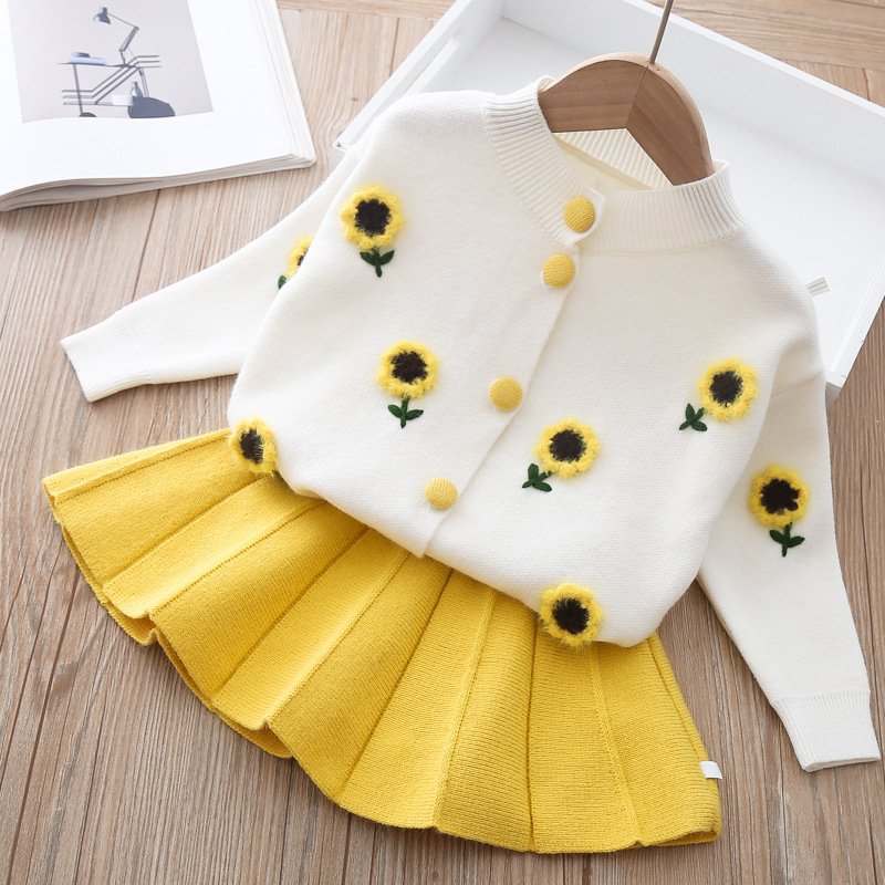 Two-piece Baby Girl Mink Wool Sweater Dress - Image 3