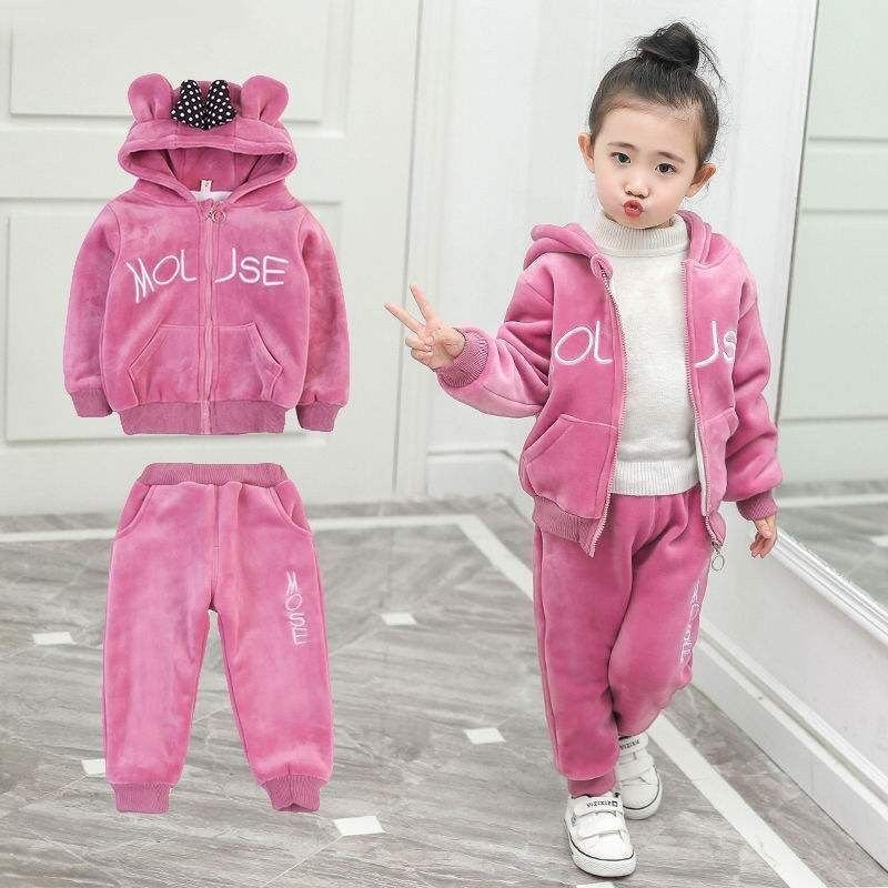 Girls Autumn And Winter Outfits Gold Velvet Thickening - Image 5