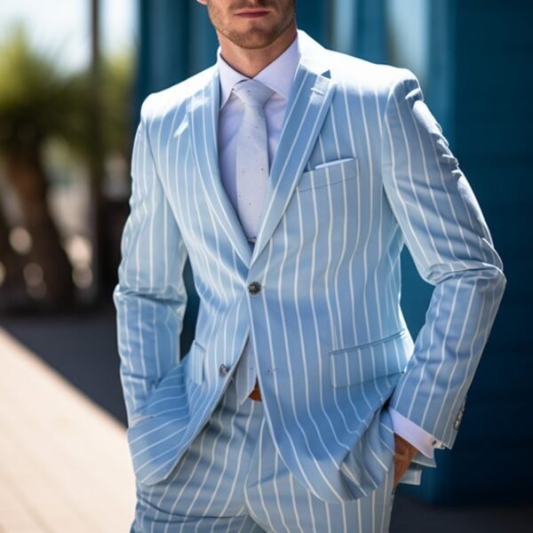 Spring Top Commute Leisure Printed Double Button Suit Jacket Men