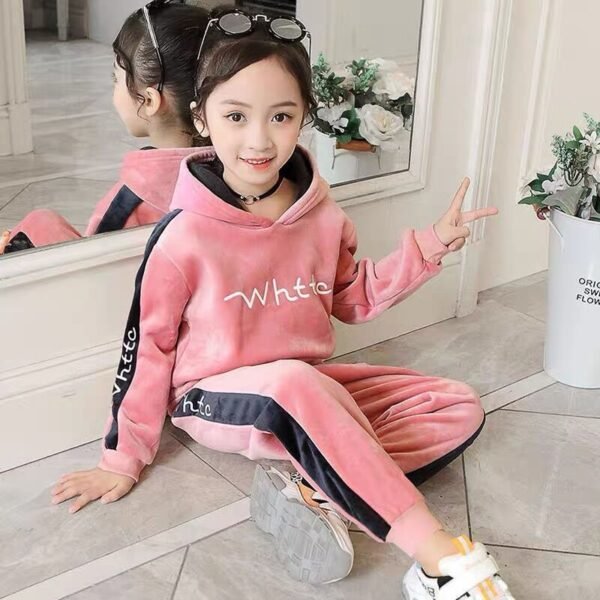 Girls Autumn And Winter Outfits Gold Velvet Thickening - Image 6