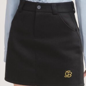 American Navy Blue A-line Skirt For Women