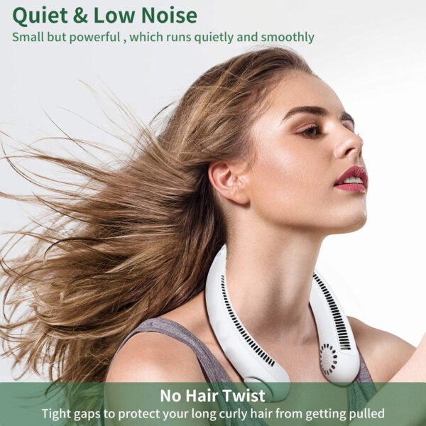 Hanging Neck Fan Portable Cooling Fan USB Leafless 360 Degree Neckband Fan 78 Surround Air Outlets 4000Mah Rechargeable - Image 10