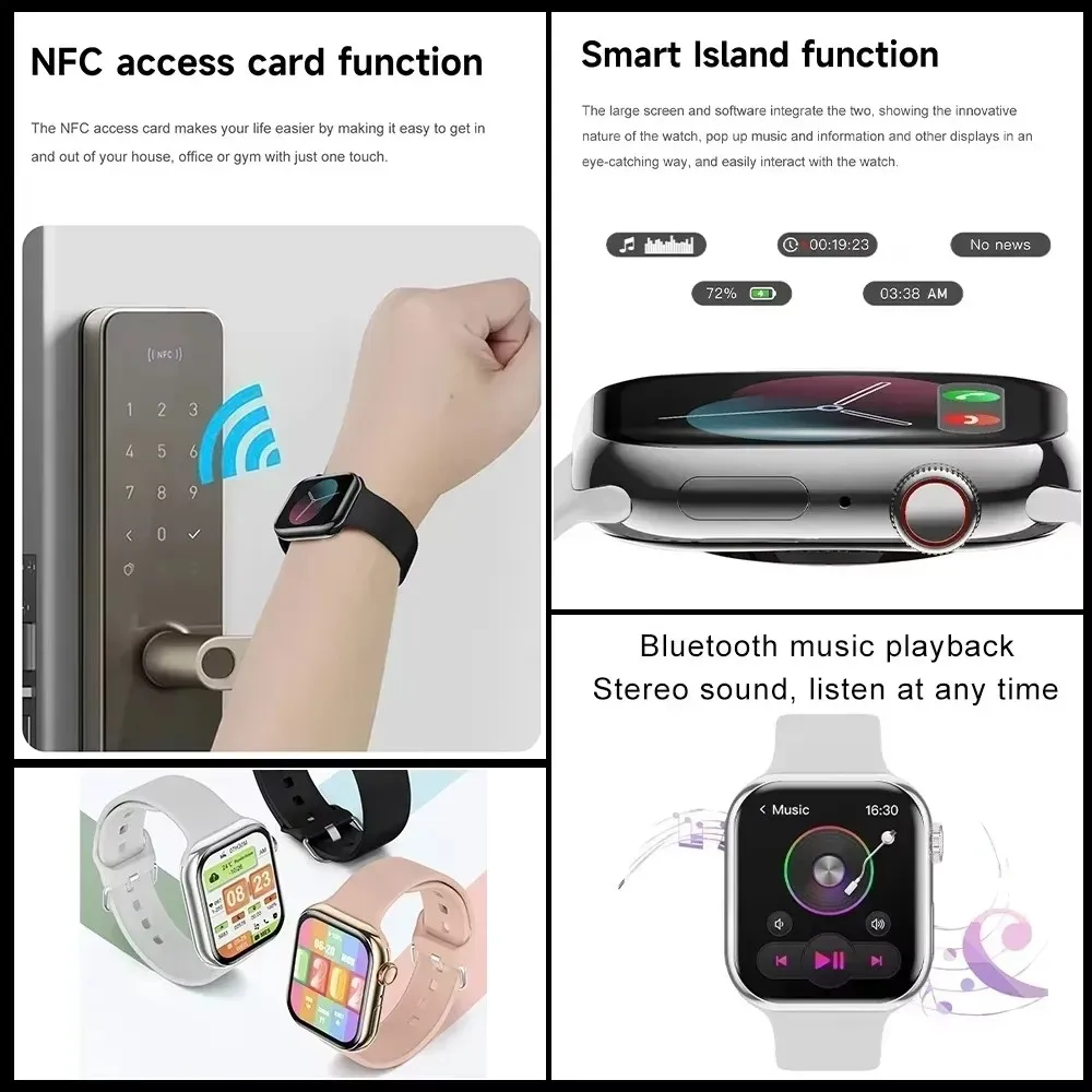 New 2025 Original For Apple Watch 10 Smart Watch Men Body Temperature Bluetooth Call NFC GPS Sports Women SmartWatch for Apple - Image 6