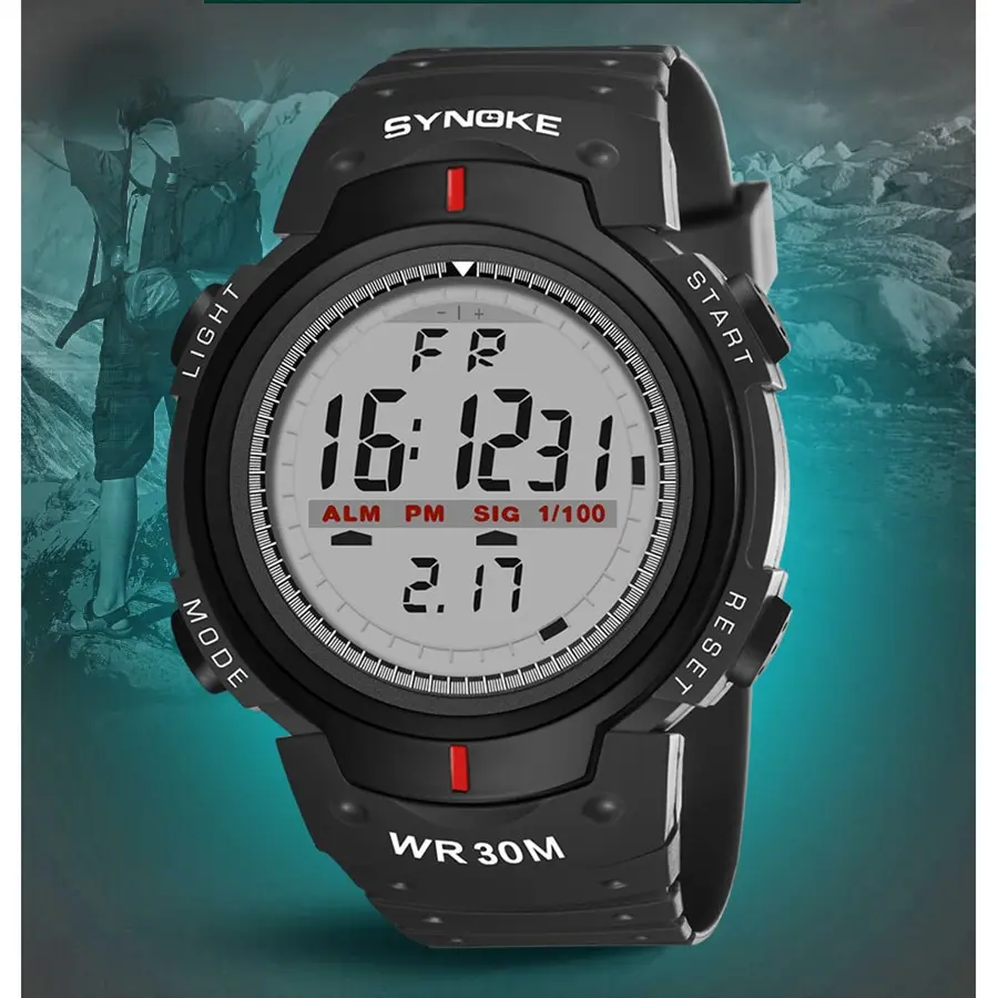 SYNOKE Men Electronic Watch Sports For Men Waterproof Luminous Multi Function Outdoor Mountaineering Large Screen Electronic Wat - Image 2