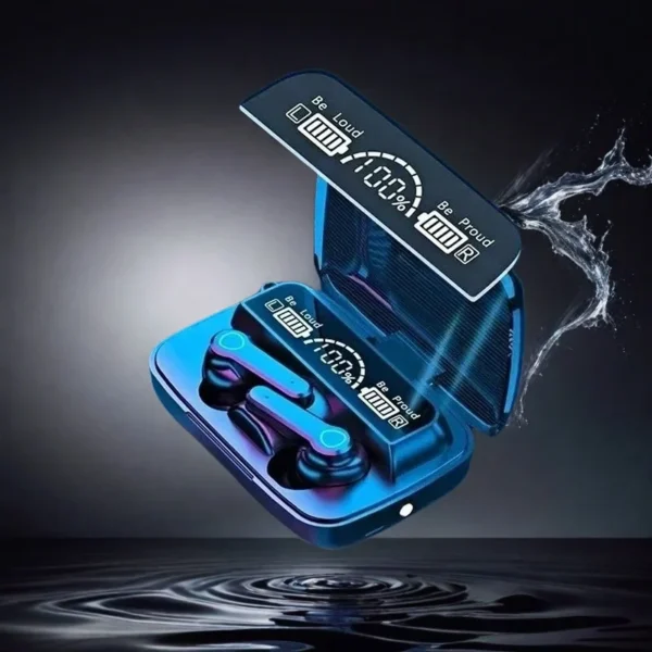 New M19 TWS Bluetooth Headphones 5.3 9D High Fidelity Wireless Headphones Touch IPX7 Waterproof Digital Display Headphones
