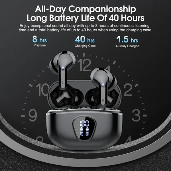New Wireless Earbuds HiFi Stereo Headphones BT5.3 with ENC Noise Cancelling 48H LED Display Ear Buds IP7 Waterproof Earphones - Image 3