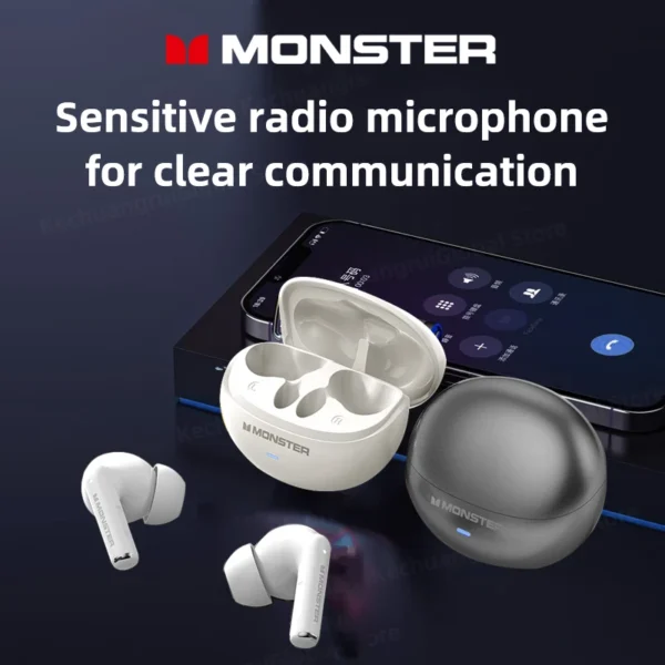 Monster MQT39 Wireless Bluetooth 6.0 Earphones TWS Hifi Stereo Headphones Noise Reduction Gaming Earbuds Sports Headset With Mic - Image 6