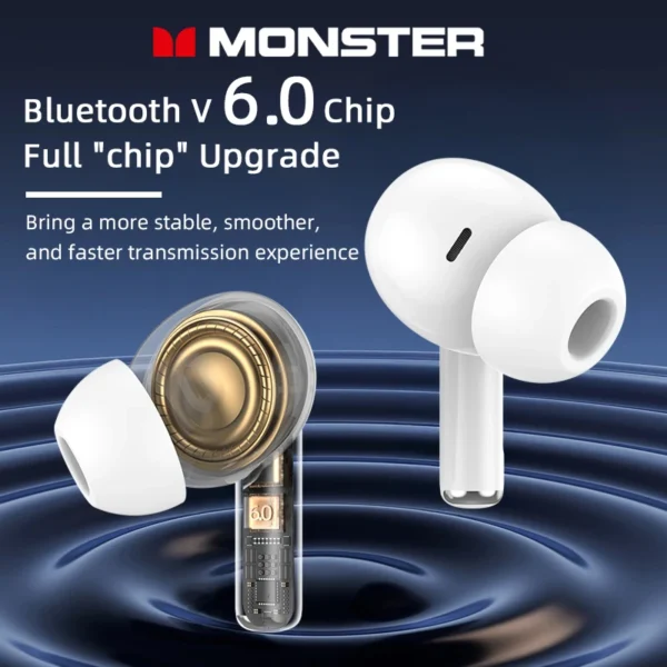 Monster MQT39 Wireless Bluetooth 6.0 Earphones TWS Hifi Stereo Headphones Noise Reduction Gaming Earbuds Sports Headset With Mic - Image 3