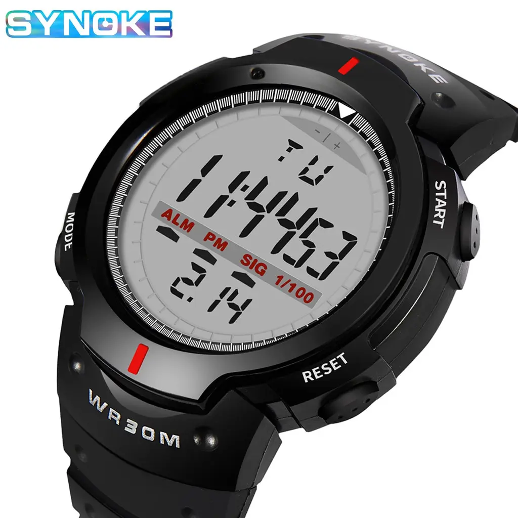 SYNOKE Men Electronic Watch Sports For Men Waterproof Luminous Multi Function Outdoor Mountaineering Large Screen Electronic Wat - Image 6
