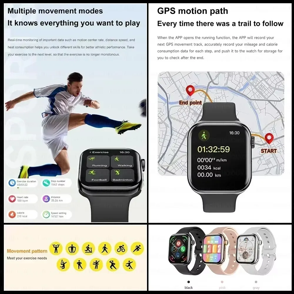 New 2025 Original For Apple Watch 10 Smart Watch Men Body Temperature Bluetooth Call NFC GPS Sports Women SmartWatch for Apple - Image 4