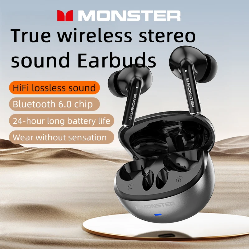 Monster MQT39 Wireless Bluetooth 6.0 Earphones TWS Hifi Stereo Headphones Noise Reduction Gaming Earbuds Sports Headset With Mic - Image 2