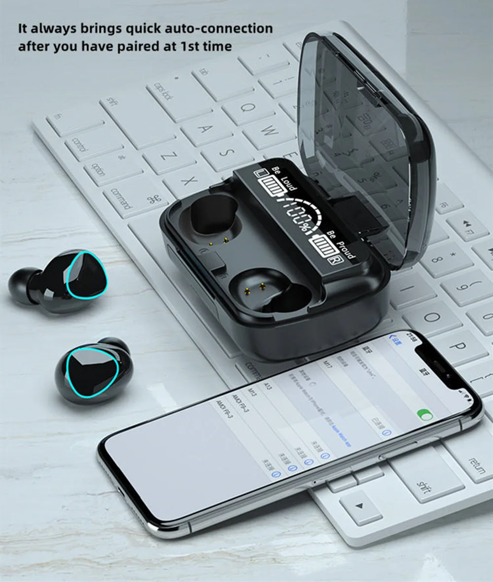 New Arrival M10 Earphone Wireless Headset High Quality Perfect Sound Earbuds Sports Game Music BT Headphone with Power Bank - Image 4