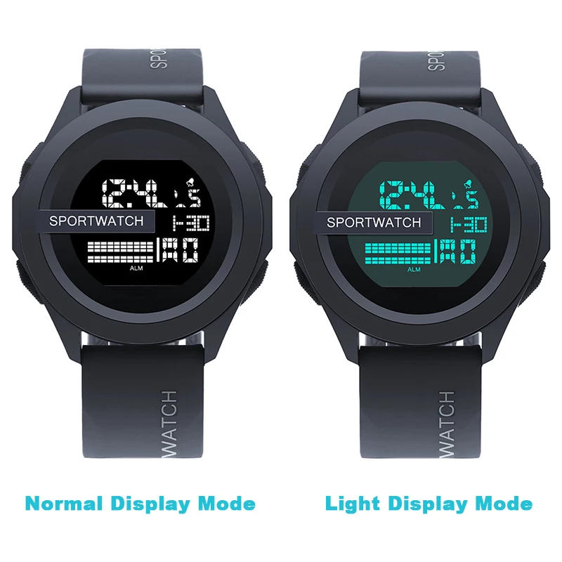 YIKAZE Men Sport LED Watches Top Brand Men Digital Clock Multi-Functional Rubber Man Fitnes Athlete Timekeeping Electronic Watch - Image 3