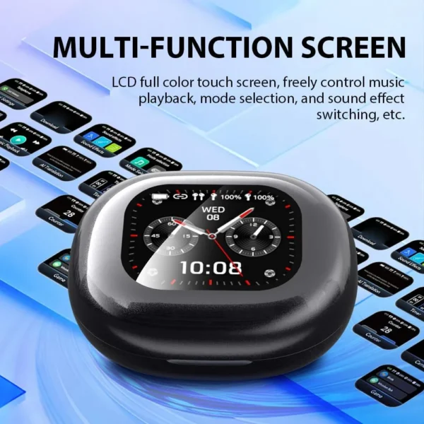 UYUXIO AI Language Translation Earbuds Real Time LCD Touch Screen Open Ear Wireless Headphone with 144 Language for Business - Image 4