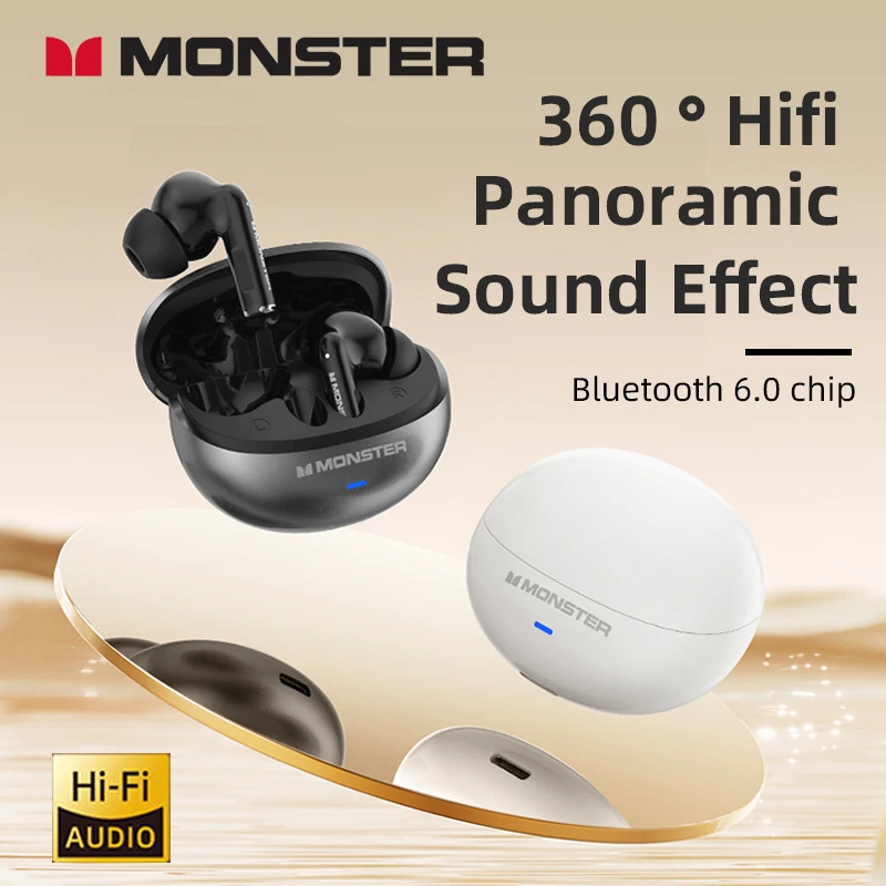 Monster MQT39 Wireless Bluetooth 6.0 Earphones TWS Hifi Stereo Headphones Noise Reduction Gaming Earbuds Sports Headset With Mic - Image 4