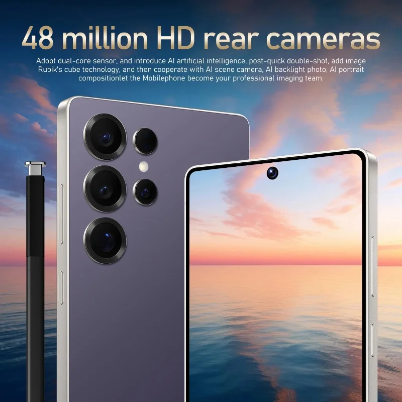 Global Vision S25 Ultra Smartphone 5G Android 12 8GB RAM 512GB ROM 6.8 Inch Phone 1920x1080HD 24+48MP 4 5G Network Mobile Phones - Image 2