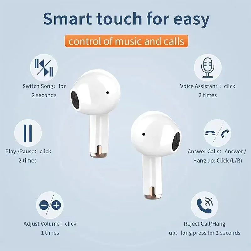 J97 TWS Bluetooth Earphone True Wireless Earbuds In-Ear Headphones Touch Control Waterproof Sports Headest With Mic For Phone - Image 2