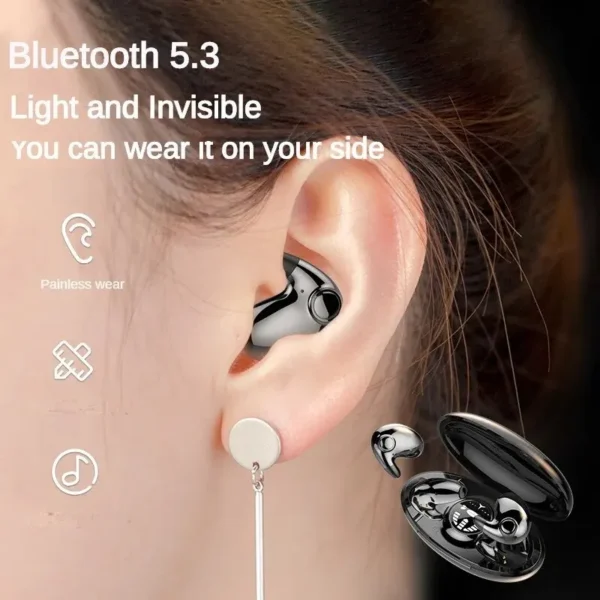Invisible Sleep Wireless Earphone TWS Bluetooth 5.3 Headphones Hidden Earbuds IPX5 Waterproof Noise Reduction Sports Headset - Image 3