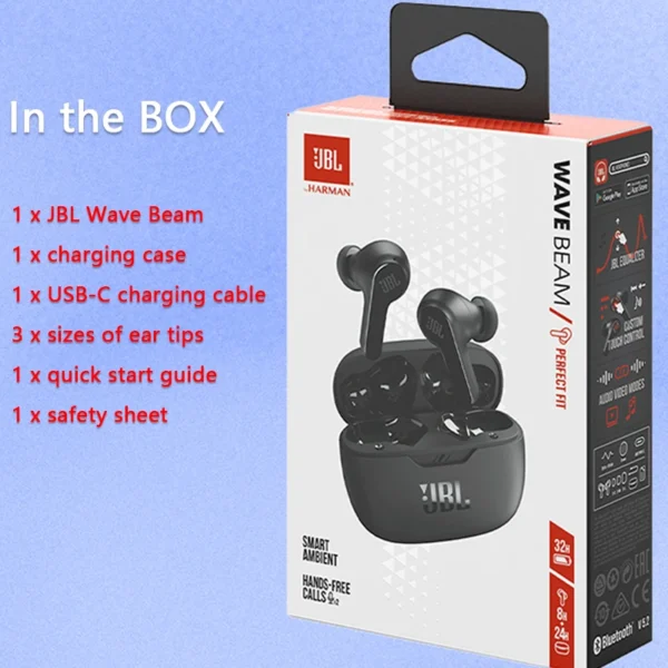 JBL WAVE BEAM Bluetooth Earphones Support APP True Wireless TWS Active Noise Cancellation Headphones JBL Vibe Beam Earbuds - Image 6