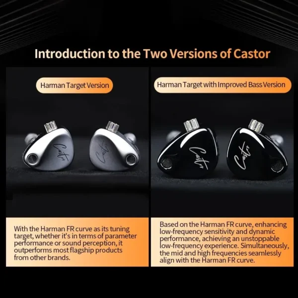 KZ Castor In Ear HiFi Earphone 2DD Dynamic High-end Tunable Balanced Armature Earphones Monitor Headphone Cancelling Earbuds - Image 2