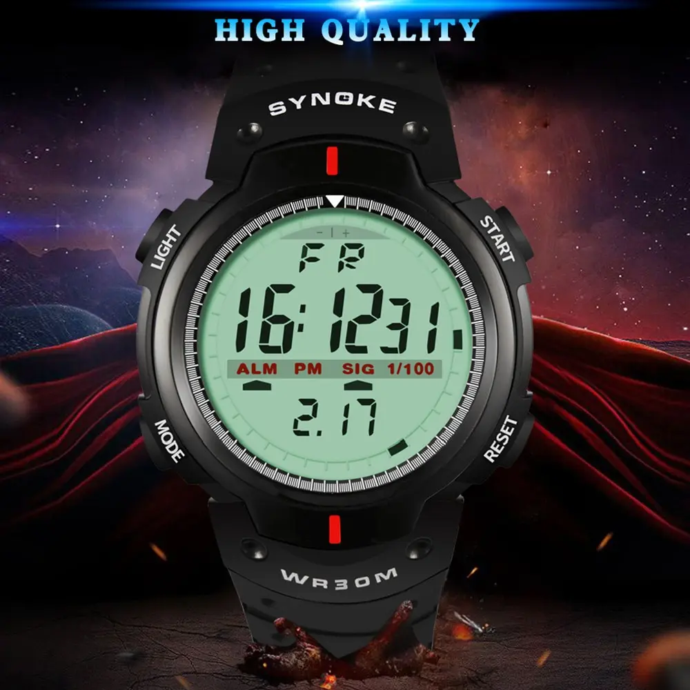 SYNOKE Men Electronic Watch Sports For Men Waterproof Luminous Multi Function Outdoor Mountaineering Large Screen Electronic Wat - Image 5
