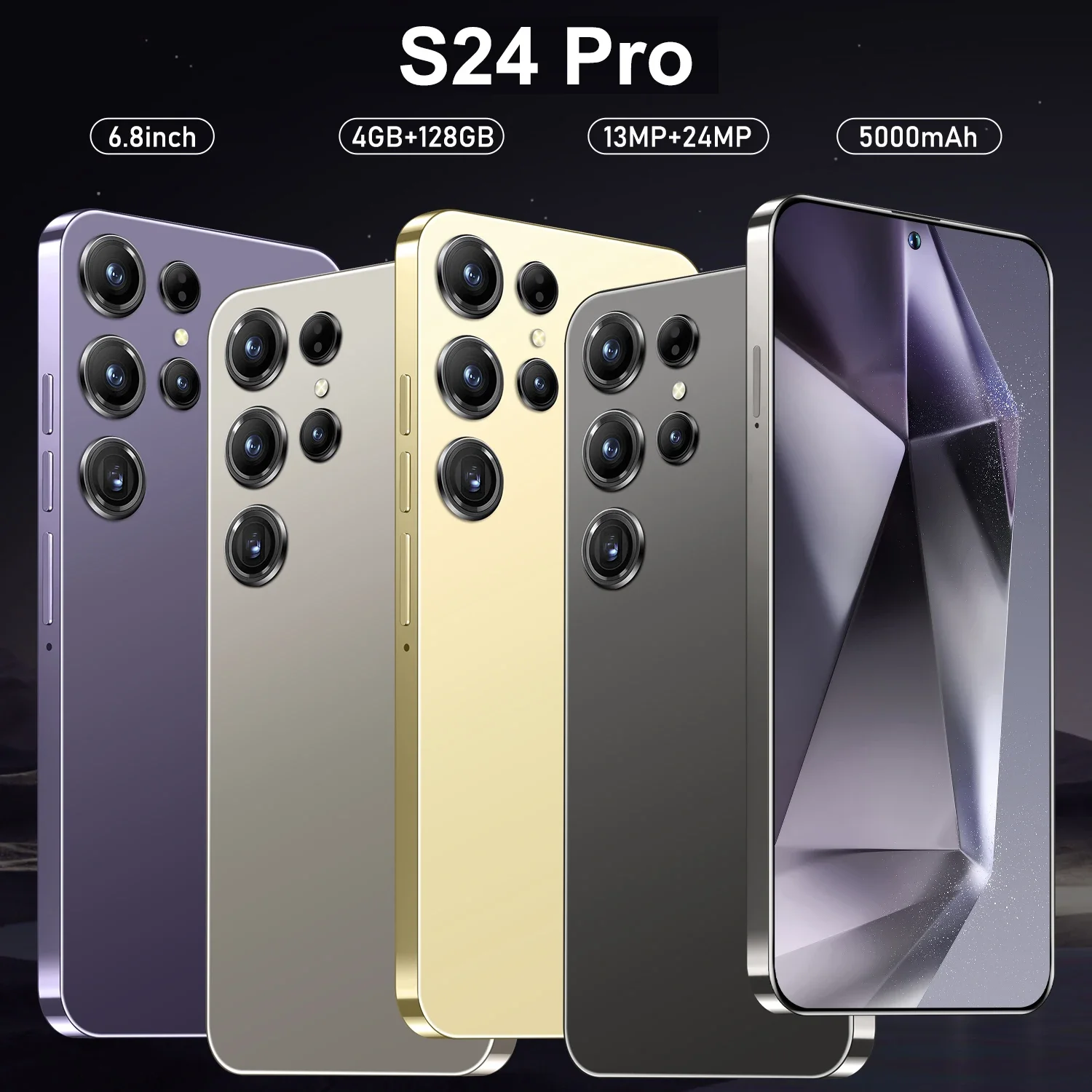 S24 Pro,Smartphone Android,6.8 inch,4GB RAM+128GB ROM,5000mAh,13+24MP,Mobile phone,Google Play,Dual SIM,Cellphones - Image 2