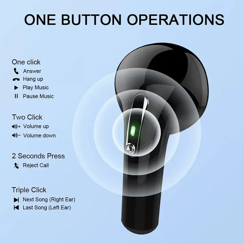 J97 TWS Bluetooth Earphone True Wireless Earbuds In-Ear Headphones Touch Control Waterproof Sports Headest With Mic For Phone - Image 4